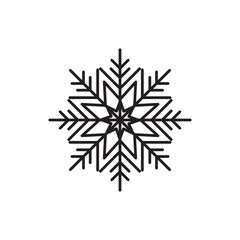 Snowflake line icon, Christmas decoration symbol, Editable sign flat illustration..eps