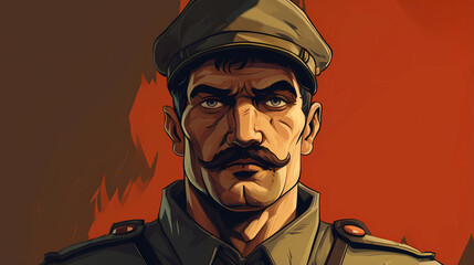 Hand drawn cartoon soldier illustration
