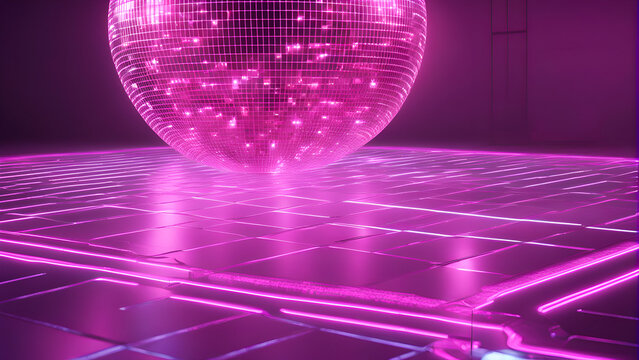 3d rendering of abstract background with disco ball. 3d illustration 