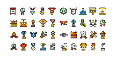 Award Icon Set With Filled Style Simple For Your Design in App, Web, Etc