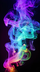 Obraz premium Purple, blue and green smoke on black background