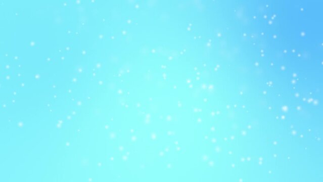 Snow Particles Failing in Blue Gradient Animated Background. Winter Concept Turquoise Background Animation 