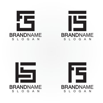 Alphabet letters monogram logo FS  elegant and Professional black color letter icon design
