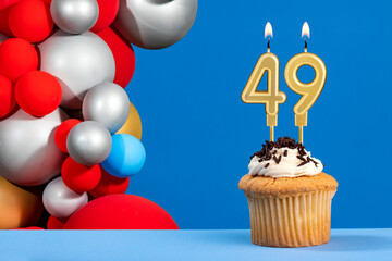Birthday card with balloons - Candle number 49