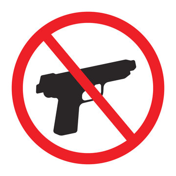 no gun silhouette sign white background