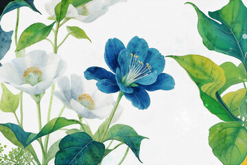 Beautiful colorful watercolor floral illustration