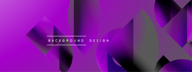 Triangles, lines and round shapes - dynamic geometric abstract background. Visual symphony of shapes and lines design for wallpaper, banner, background, landing page, wall art, invitation, prints