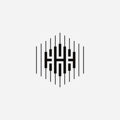 Hexagonal letter H logo design illustration vector template