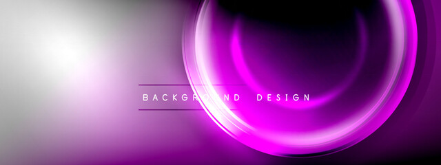 Circles lines and bubbles on bright glowing effect gradient with light and shadow effects. Dynamic interplay of light, shadow and depth. Futuristic and rhythmic technology design