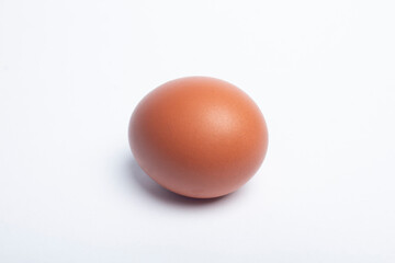 photo of chicken eggs isolated on white background