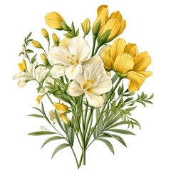 Fototapeta na wymiar Beautiful realistic painting Floral Bouquet Illustration