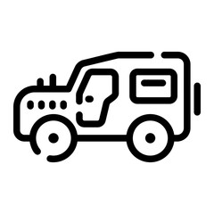 military vehicle Line Icon