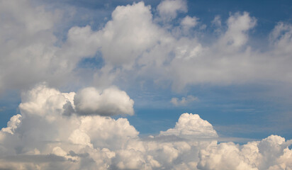 Cumulonimbus cloud on blue sky background, nature background