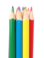 Color pencils isolated on white background