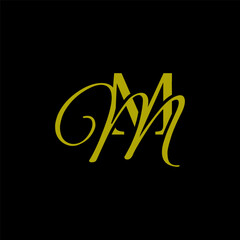 initial letter mm unique monogram logo vector