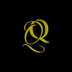 initial letter qq unique monogram logo vector