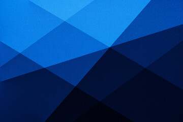 Black dark light blue abstract pattern background. Color gradient. Geometric shape. 3D polygon square triangle line stripe corner mosaics. Rough grain noise. Design.