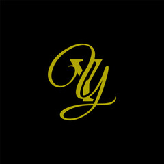 initial letter yy unique monogram logo vector