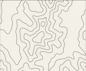 Topographic map background with terrains line. Vector mapping contour texture. mountain topview blueprint. Mountain hiking trail over terrain contour background geographic