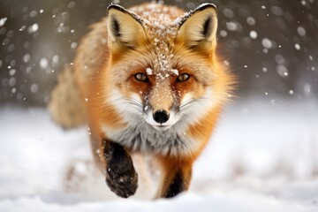 red fox in snow