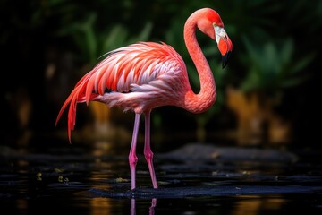 flamingo in the water