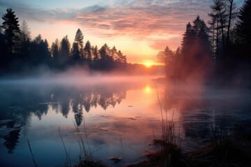 sunrise over the river