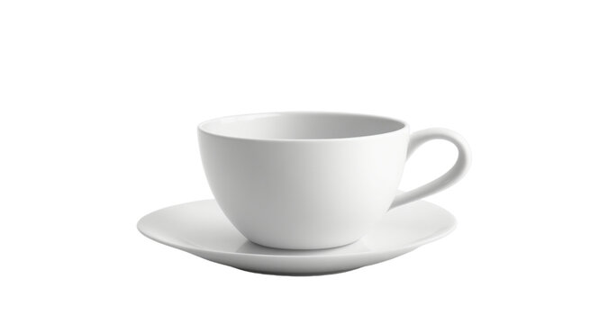Empty white coffee cup on Transparent background