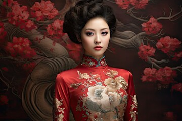 portrait of a fashion woman in a dress