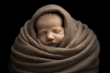 portrait of a baby in blanket