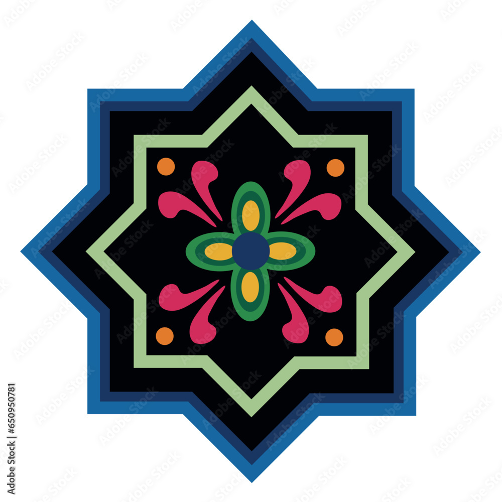 Poster islamic star nature floral