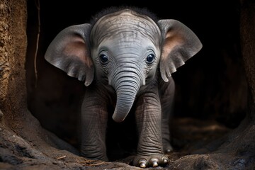 Portrait of a baby elephant