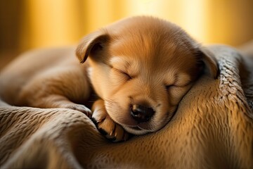 golden retriever puppy sleeping