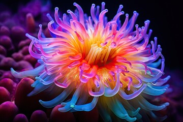 close up of a anemone