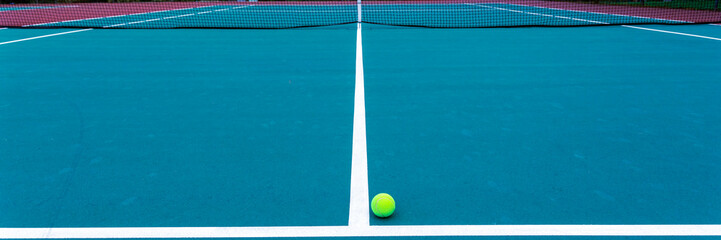 Tennis court and ball