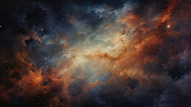 outer space galaxy with starry deep sky in universe. fantasy and science background