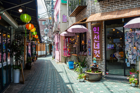 seoul, south korea. 3rd july, 2023: views of famous Myeong-Dong Walking Street in seoul city