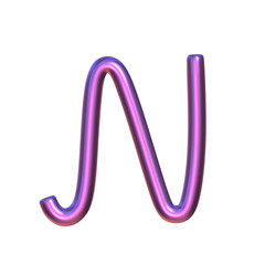 Bright Purple 3D Alphabet