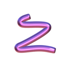 Bright Purple 3D Alphabet