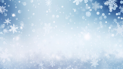 Naklejka na ściany i meble abstract christmas background - white Christmas background with snowflakes falling