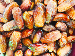Dried organic date fruits background