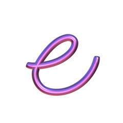 Bright Purple 3D Alphabet