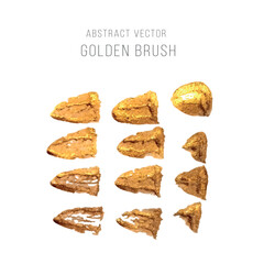 Hand drawing Abstract vector texture golden brush.