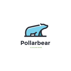 polar bear modern line simple logo