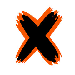 Black and Orange Alphabet Letters Illustration