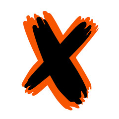 Black and Orange Alphabet Letters Illustration