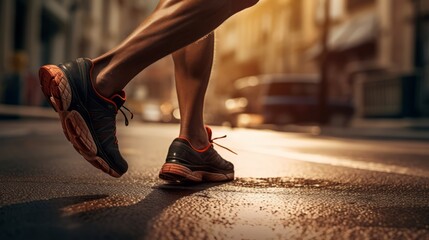 A close-up of a jogger's retreat in the city