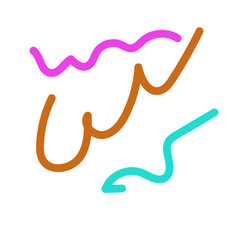 Colorful squiggle lines vectors 