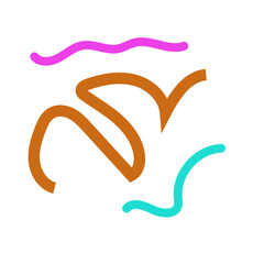 Colorful squiggle lines vectors 