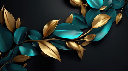 Black and golden leaves