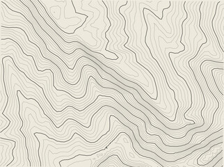 Fototapeta premium Abstract wavy topographic map. Abstract wavy and curved lines with terrains of hight mountain. Abstract geometric topographic contour map background.